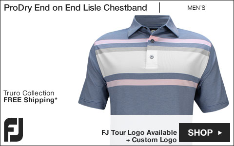 FJ ProDry End on End Lisle Chestband Golf Shirts - Truro Collection - FJ Tour Logo Available