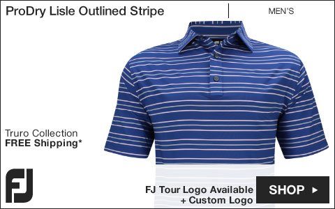 FJ ProDry Lisle Outlined Stripe Golf Shirts - Truro Collection - FJ Tour Logo Available