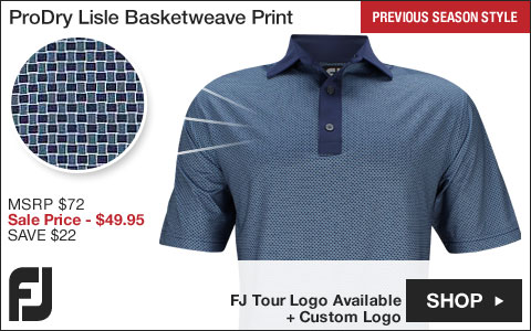 FJ ProDry Lisle Basketweave Print Golf Shirts - Hyannis Port Collection - FJ Tour Logo Available - Previous Season Style