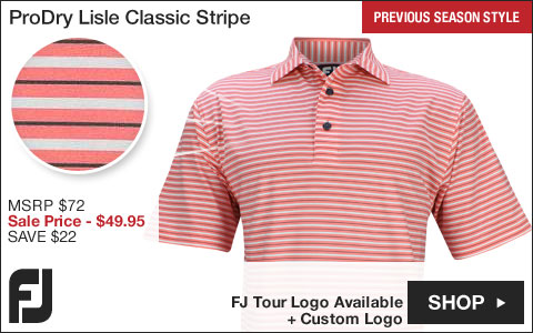 FJ ProDry Lisle Classic Stripe Golf Shirts - Anaheim Collection - FJ Tour Logo Available - Previous Season Style