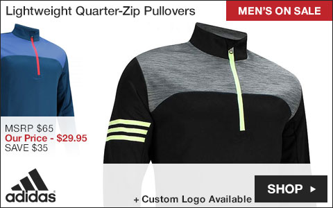 Adidas Lightweight Quarter-Zip Golf Pullovers - ON SALE