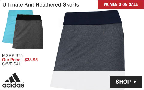 Adidas Women's Ultimate Knit Heathered Golf Skorts - ON SALE