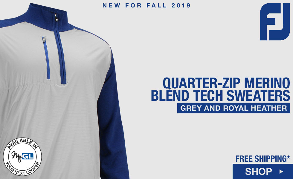 FJ Quarter-Zip Merino Blend Tech Golf Sweaters-Grey