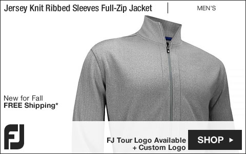 FJ 	Jersey Knit Ribbed Sleeves Full-Zip Golf Jackets - FJ Tour Logo Available