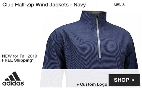 Adidas Club Half-Zip Wind Golf Jackets - Collegiate Navy