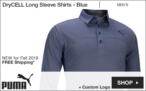 PUMA DryCELL Long Sleeve Golf Shirts - Dazzling Blue