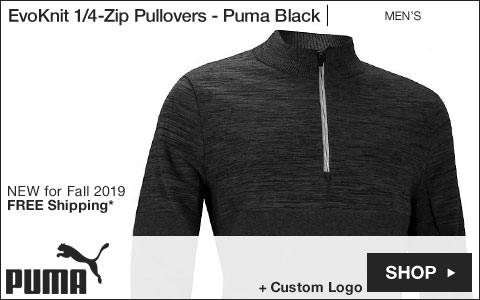 PUMA EvoKnit Quarter-Zip Golf Pullovers - Puma Black