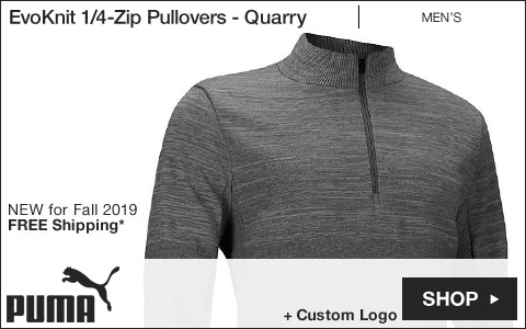 PUMA EvoKnit Quarter-Zip Golf Pullovers - Quarry