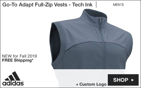 Adidas Go-To Adapt Full-Zip Golf Vests - Tech Ink