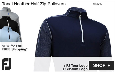 FJ Tonal Heather Half-Zip Golf Pullovers - FJ Tour Logo Available