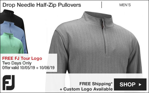 FJ Drop Needle Half-Zip Golf Pullovers with Gathered Waist - FREE FJ Tour Logo Available