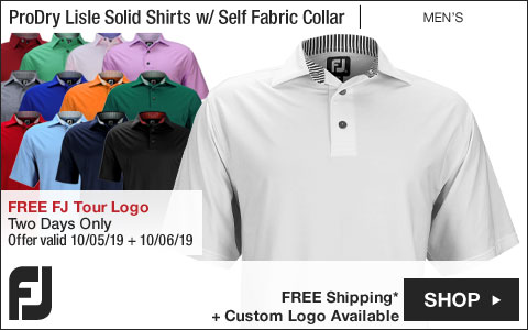 FJ ProDry Lisle Solid Golf Shirts with Self Fabric Collar - FREE FJ Tour Logo Available