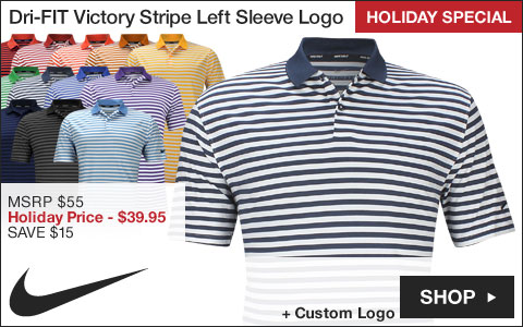 Nike Dri-FIT Victory Stripe Left Sleeve Logo Golf Shirts