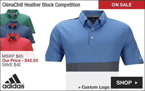 Adidas ClimaChill Heather Block Competition Golf Shirts - ON SALE