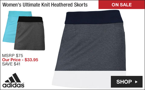 Adidas Women's Ultimate Knit Heathered Golf Skorts - ON SALE