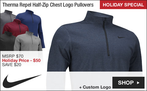 Nike Therma Repel Half-Zip Chest Logo Golf Pullovers