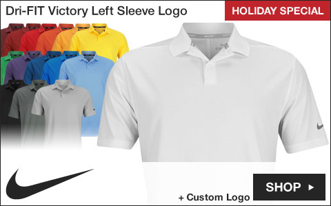 Nike Dri-FIT Victory Left Sleeve Logo Golf Shirts - HOLIDAY SPECIAL