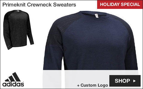 Adidas Primeknit Crewneck Golf Sweaters - HOLIDAY SPECIAL