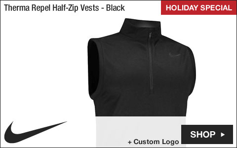 Nike Therma Repel Half-Zip Golf Vests - Black - HOLIDAY SPECIAL