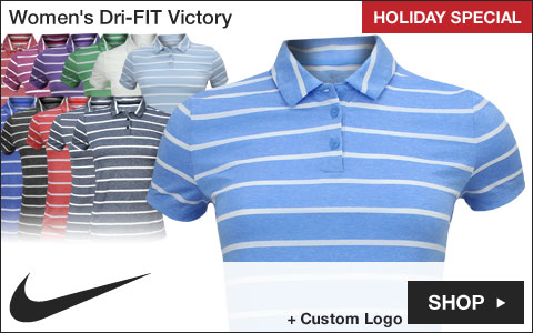 Nike Women's Dri-FIT Victory Stripe Golf Shirts - HOLIDAY SPECIAL