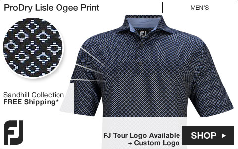 FJ ProDry Lisle Ogee Print Golf Shirts - Sandhills Collection - FJ Tour Logo Available