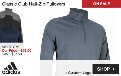 Adidas Classic Club Half-Zip Golf Pullovers - ON SALE