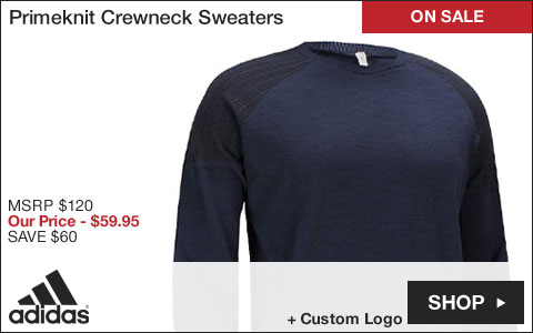 Adidas Primeknit Crewneck Golf Sweaters - HOLIDAY SPECIAL