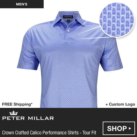 Peter Millar Crown Crafted Calico Performance Golf Shirts - Tour Fit