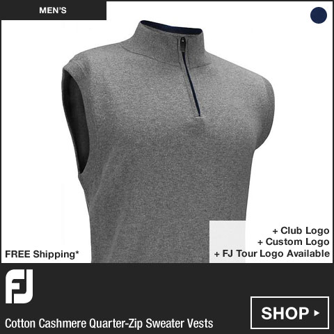 FJ Cotton Cashmere Quarter-Zip Sweater Golf Vests - FJ Tour Logo Available