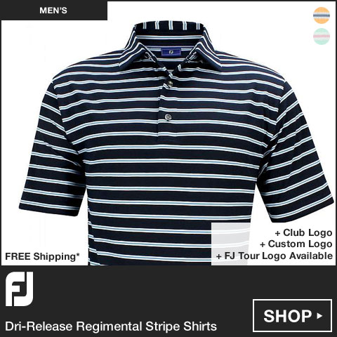 FJ Dri-Release Regimental Stripe Golf Shirts - FJ Tour Logo Available