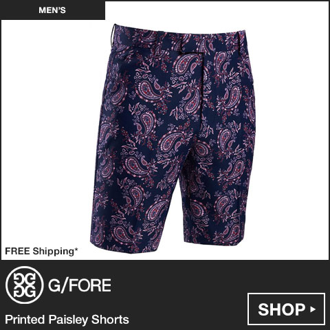 G/FORE Printed Paisley Golf Shorts