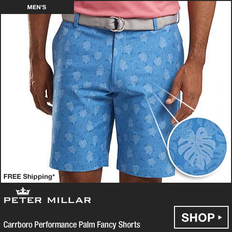 Peter Millar Carrboro Performance Palm Fancy Golf Shorts