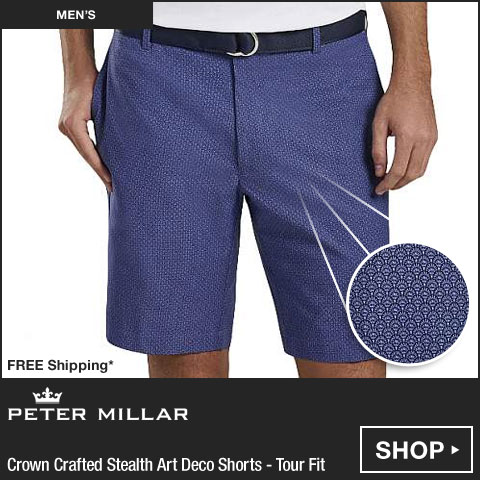 Peter Millar Crown Crafted Stealth Art Deco Performance Golf Shorts - Tour Fit