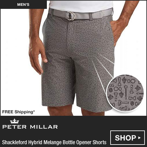 Peter Millar Shackleford Hybrid Melange Bottle Opener Golf Shorts