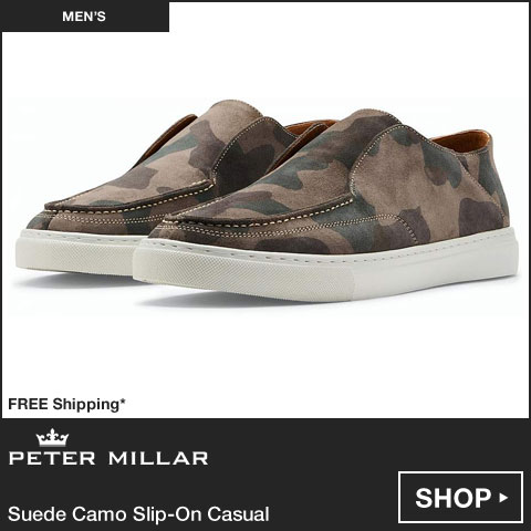 Peter Millar Suede Camo Slip-On Casual Shoes