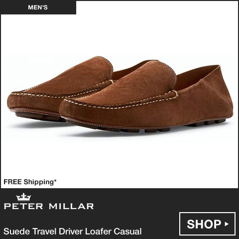 Peter Millar Suede Travel Driver Loafer Casual Shoes