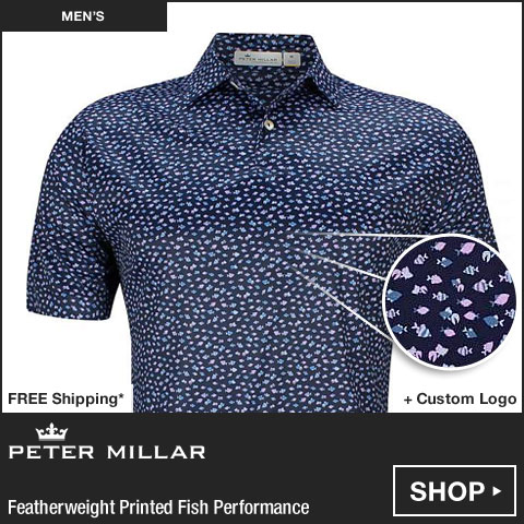 Peter Millar Featherweight Printed Fish Performance Golf Shirts