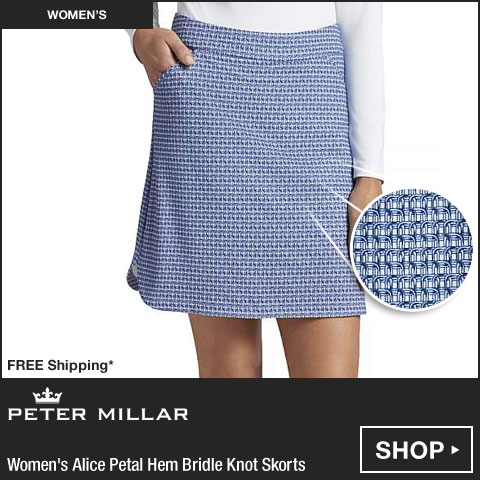 Peter Millar 	Women's Performance Alice Petal Hem Bridle Knot Golf Skorts at Golf Locker