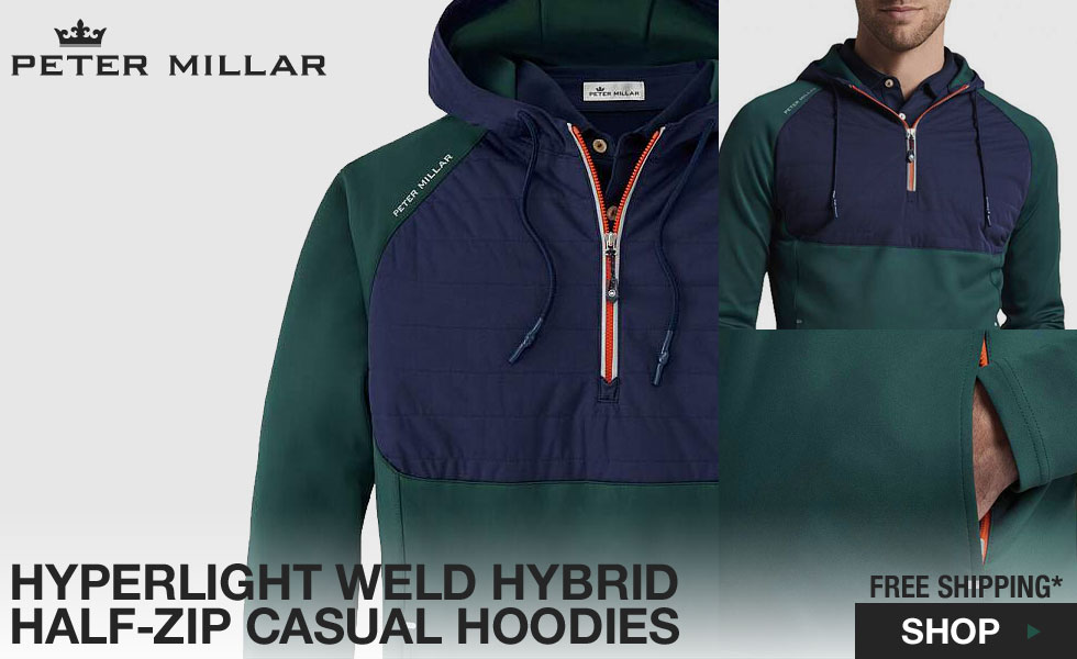 Peter Millar Hyperlight Weld Hybrid Half-Zip Casual Hoodies