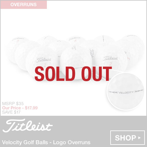 Titleist Velocity Golf Balls - Logo Overruns