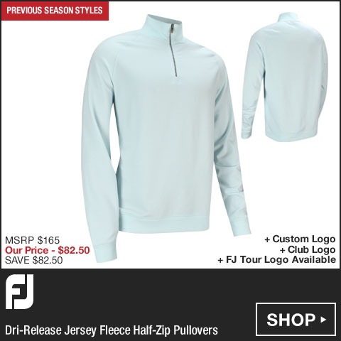 FJ Dri-Release Jersey Fleece Half-Zip Golf Pullovers - FJ Tour Logo Available - Previous Season Style