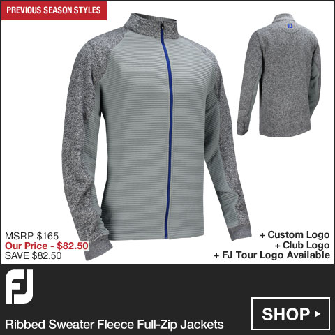 FJ Ribbed Sweater Fleece Full-Zip Golf Jackets - FJ Tour Logo Available - Previous Season Style