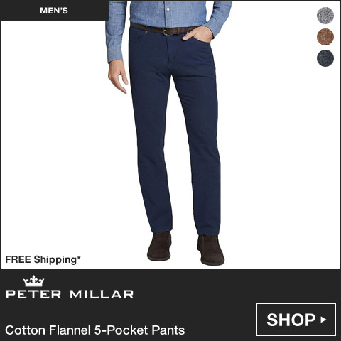 Peter Millar Cotton Flannel 5-Pocket Golf Pant