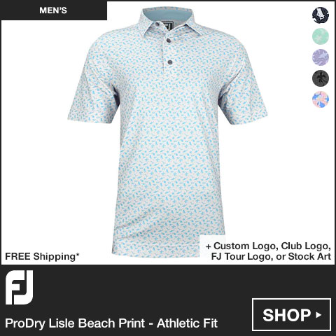 FJ ProDry Lisle Beach Print Golf Shirts - Athletic Fit - FJ Tour Logo Available