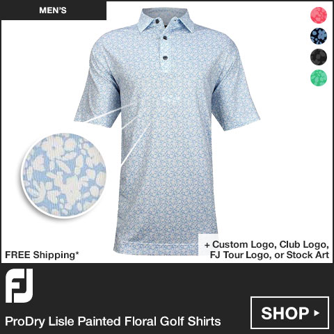 FJ ProDry Lisle Painted Floral Golf Shirts - FJ Tour Logo Available