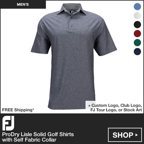 FJ ProDry Lisle Solid Golf Shirts with Self Fabric Collar - FJ Tour Logo Available