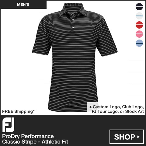 FJ ProDry Performance Classic Stripe Golf Shirts - Athletic Fit - FJ Tour Logo Available