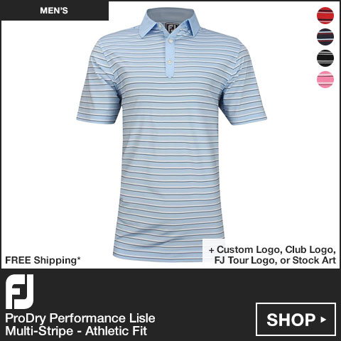 FJ ProDry Performance Lisle Multi-Stripe Golf Shirts - Athletic Fit - FJ Tour Logo Available