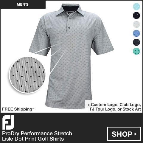 FJ ProDry Performance Stretch Lisle Dot Print Golf Shirts - FJ Tour Logo Available