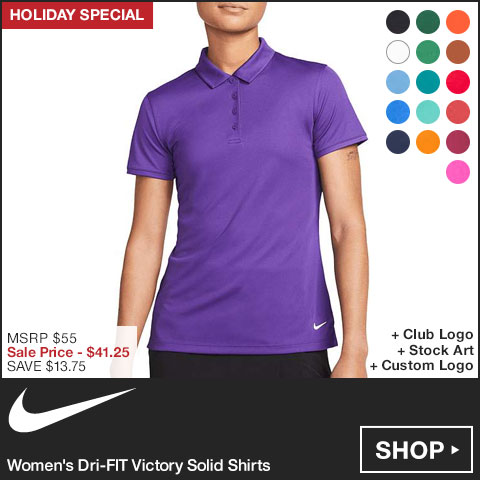 Nike Women's Dri-FIT Victory Solid Golf Shirts at Golf Locker